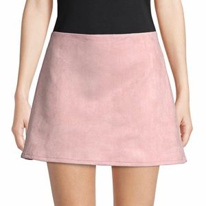 French Connection faux suede pink mini skirt